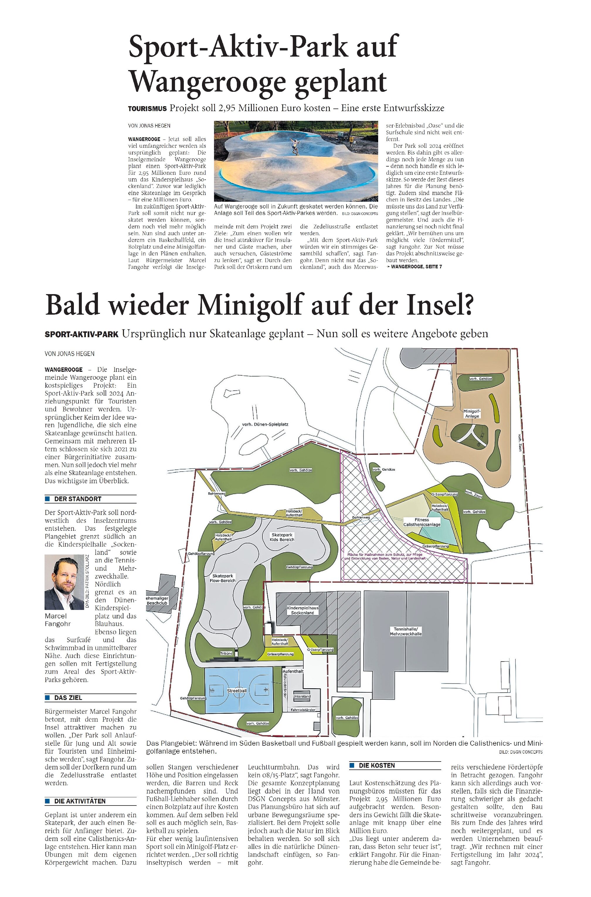 20.01.2023 Jeversches Wochenblatt – Sport-Aktiv-Park auf Wangerooge geplant