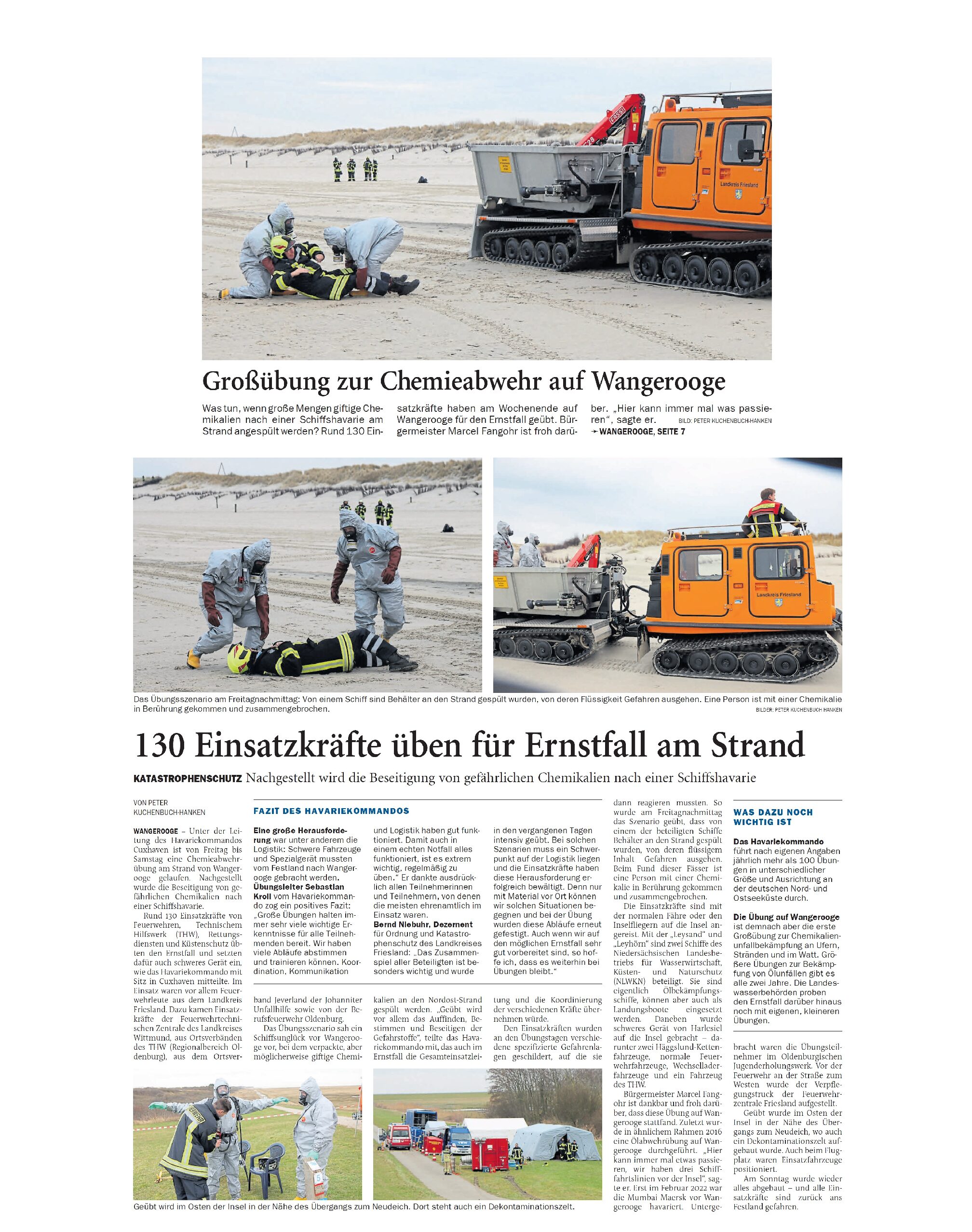 20.03.2023 Jeversches Wochenblatt – Großübung zur Chemieabwehr auf Wangerooge