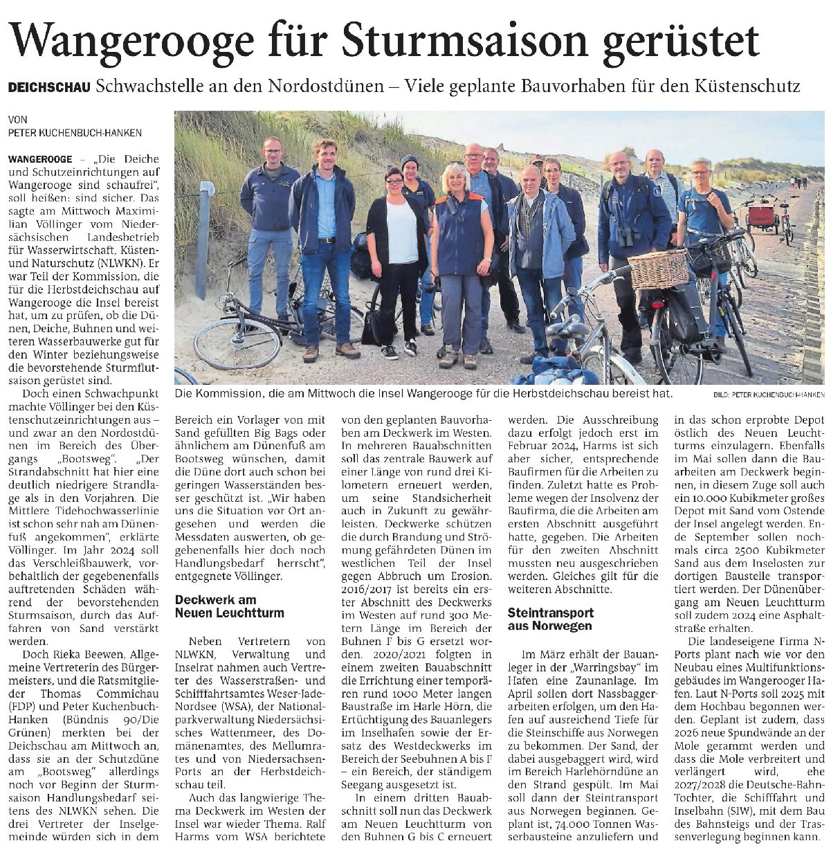 29.09.2023 Jeversches Wochenblatt – Wangerooge für Sturmsaison gerüstet