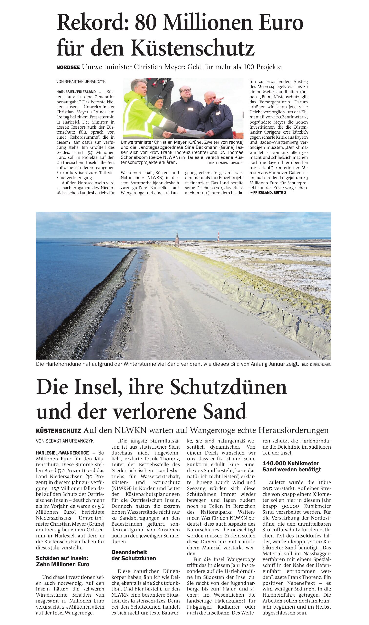 20.04.2024 Jeversches Wochenblatt – Die Insel, ihre Schutzdünen und der verlorene Sand