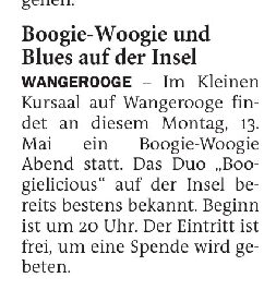 13.05.2024 Jeversches Wochenblatt – Boogie-Woogie und Blues auf der Insel