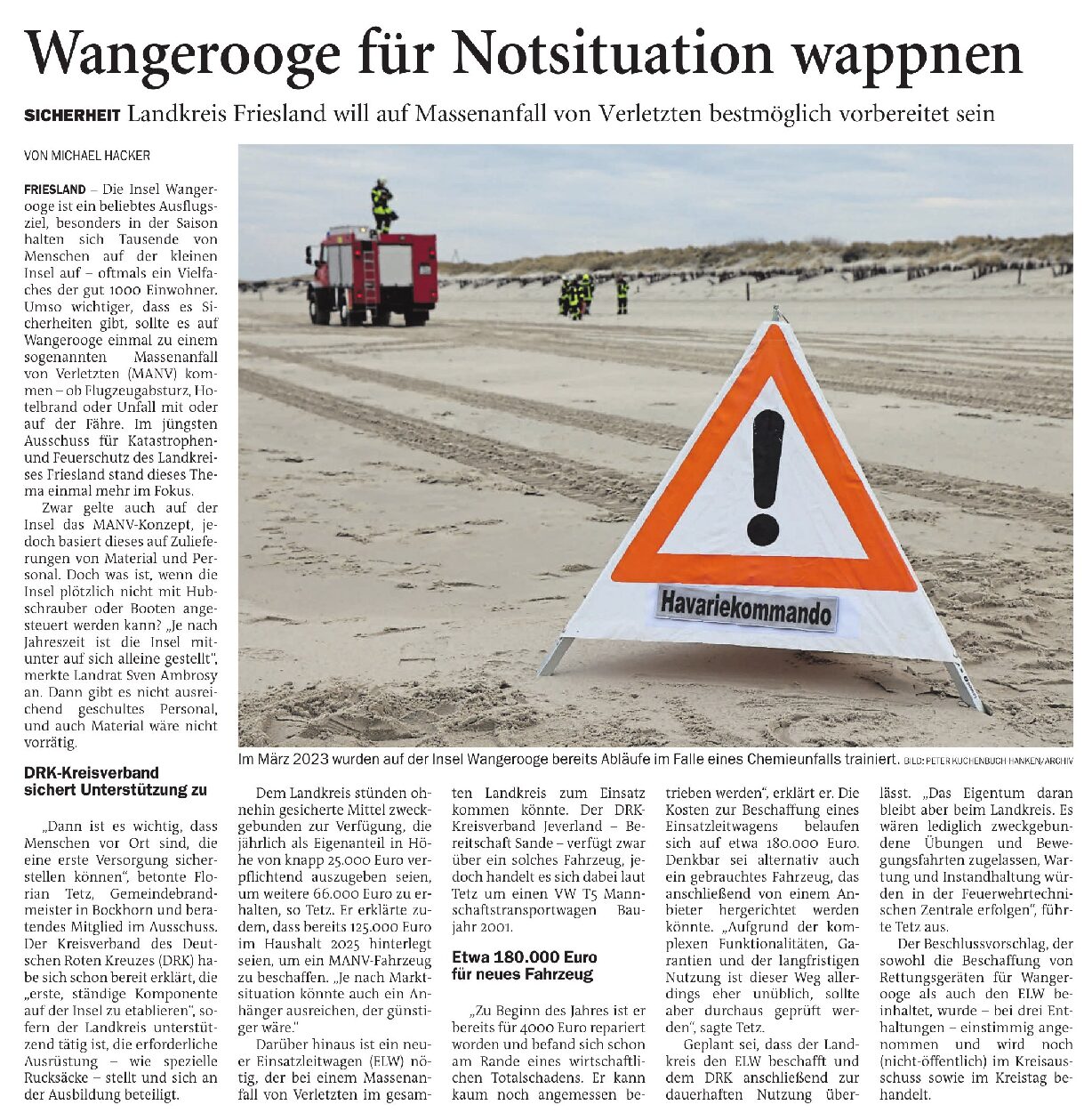 19.11.2024 Jeversches Wochenblatt – Wangerooge für Notsituation wappnen