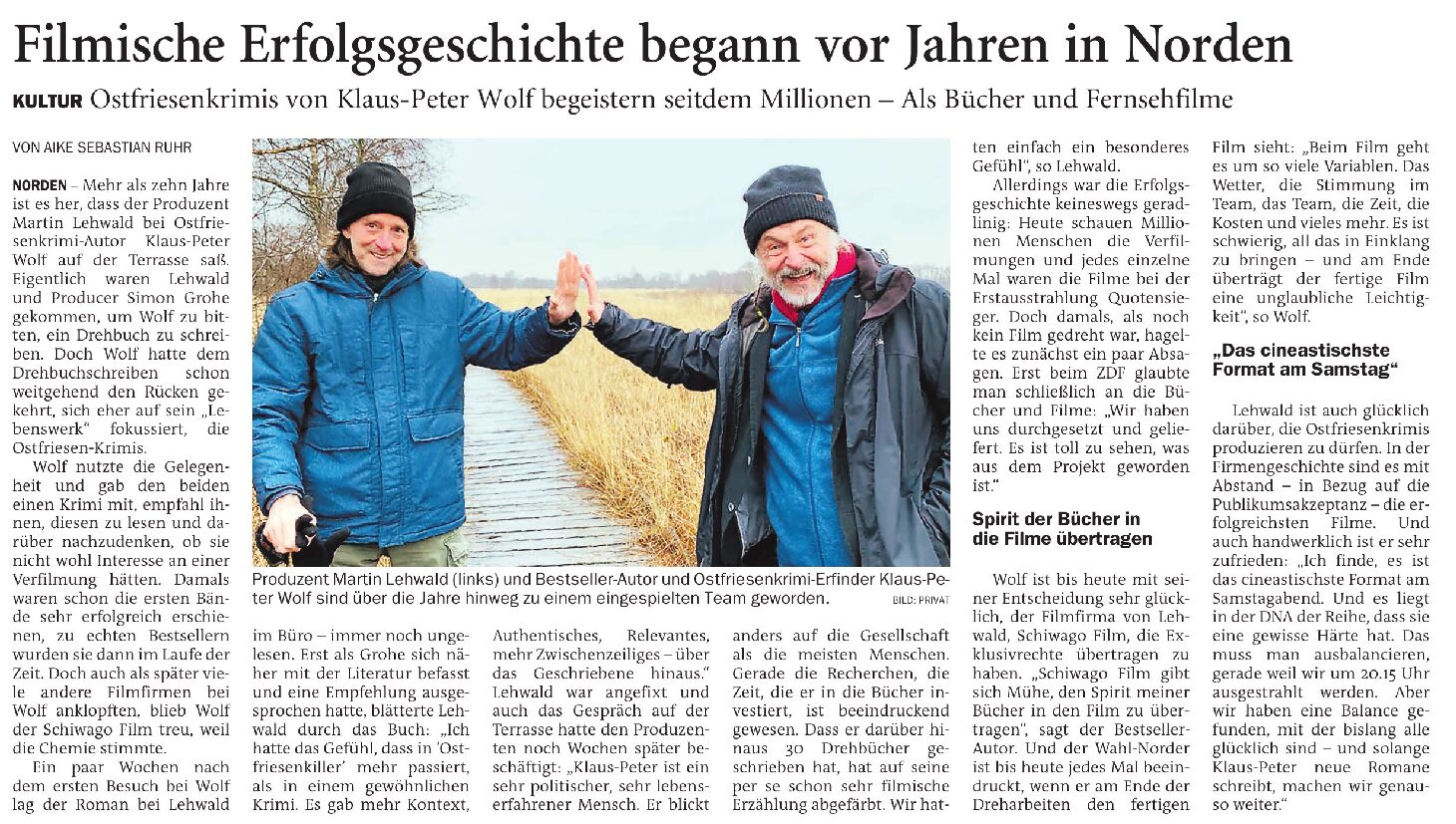 04.02.2026 Jeversches Wochenblatt – Filmische Erfolgsgeschichte begann vor Jahren in Norden