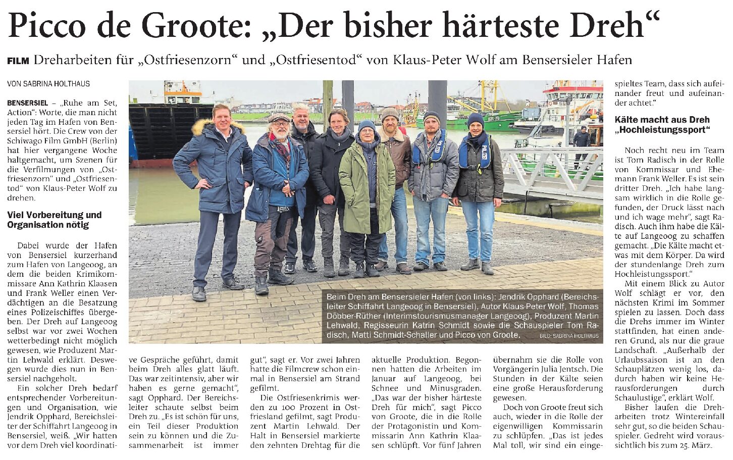 16.02.2026 Jeversches Wochenblatt – Picco von Groote: “Der bisher härteste Dreh” 16.02.2026 Jeversches Wochenblatt – Picco von Groote: “Der bisher härteste Dreh”