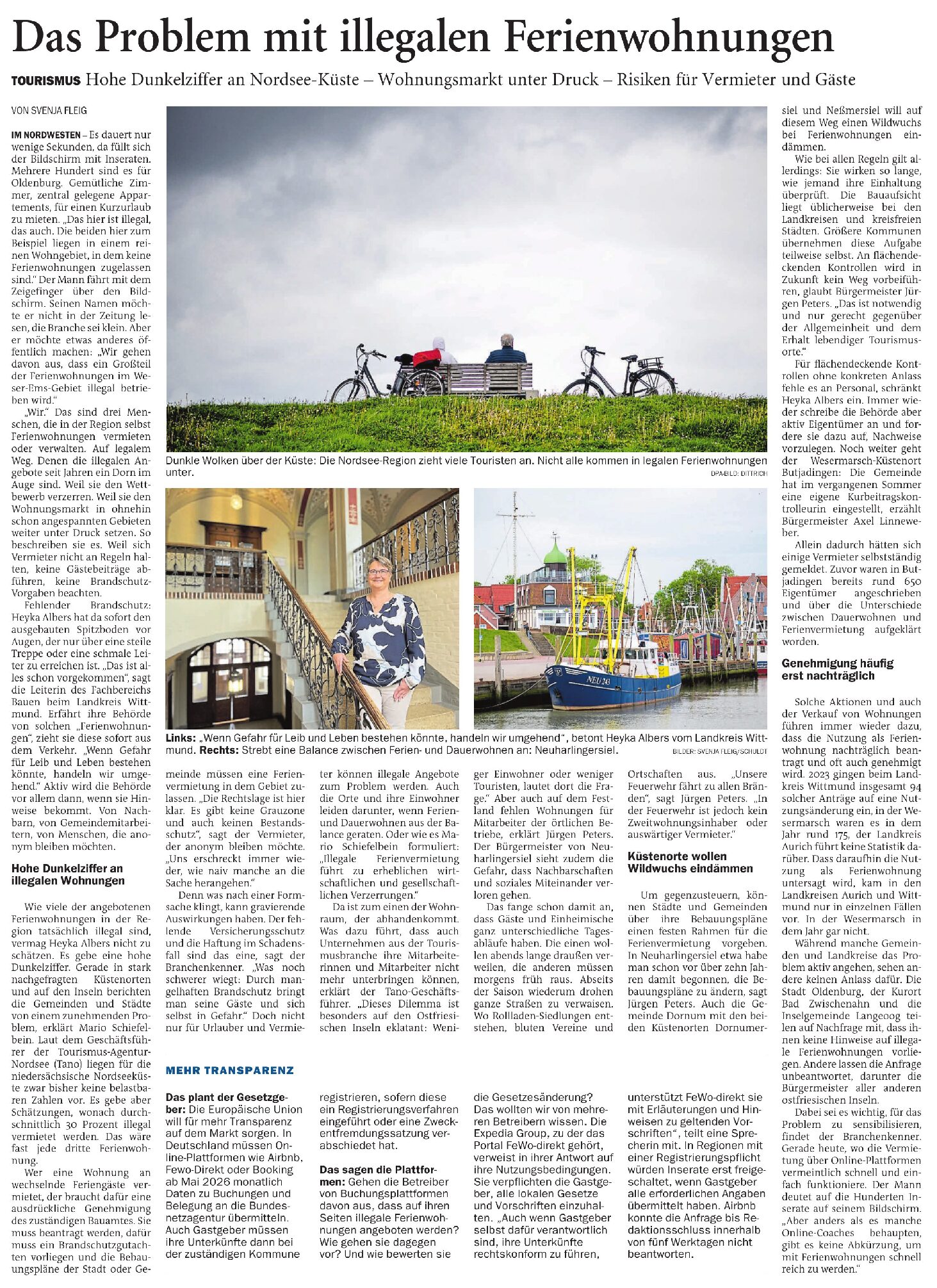 24.02.2026 Jeversches Wochenblatt – Das Problem  mit illegalen Ferienwohnungen