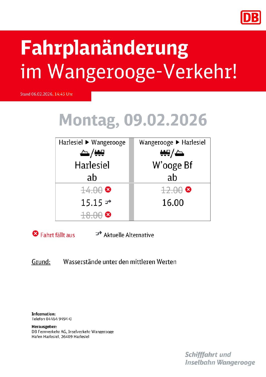06.02.2026 DB/siw Fahrplanänderung Sa.07.02. bis Mo.09.02.2026