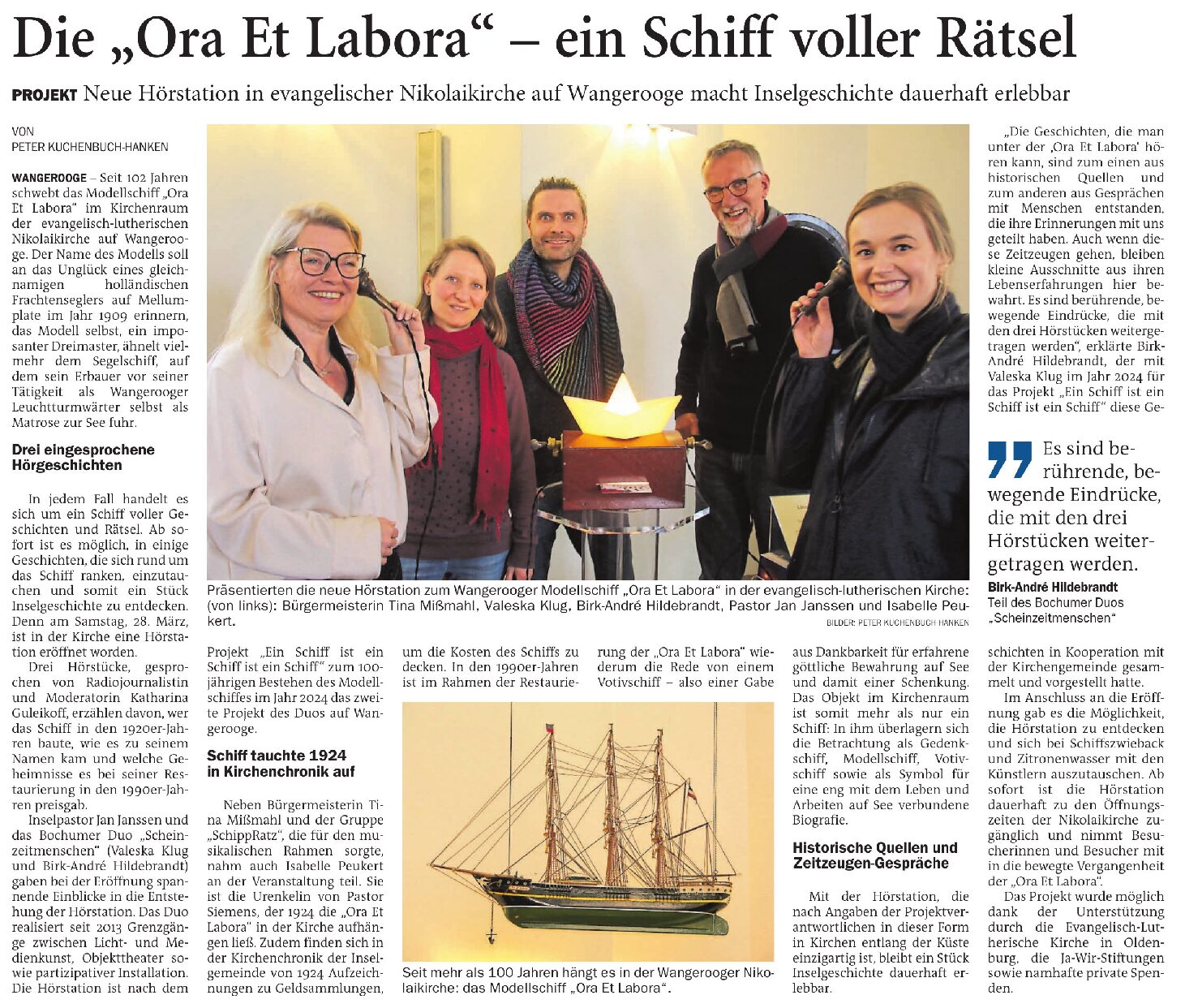 31.03.2026 Jeversches Wochenblatt – Die “Ora ET Labora” – ein Schiff voller Rätsel 31.03.2026 Jeversches Wochenblatt – Die “Ora ET Labora” – ein Schiff voller Rätsel