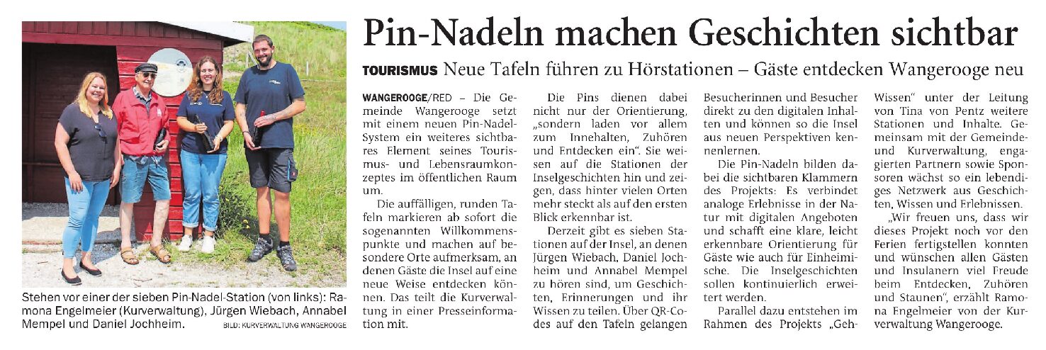 14.07.2026 Jeversches Wochenblatt – Pin-Nadeln machen Geschichte sichtbar