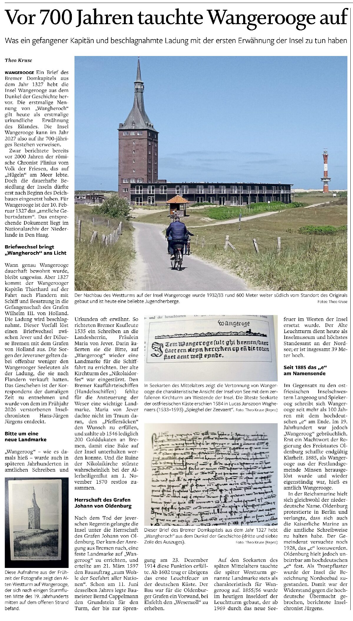 06.10.2026 Jeversches Wochenblatt – Vor 700 Jahren tauchte Wangerooge auf 06.10.2026 Jeversches Wochenblatt – Vor 700 Jahren tauchte Wangerooge auf